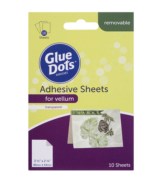 Glue Dots Vellum Adhesive Sheets, 2.5x3.5 little island crafts