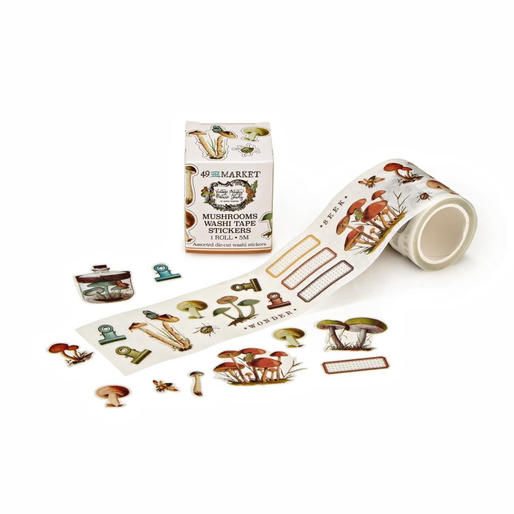 Washi Sticker Roll Mushrooms
