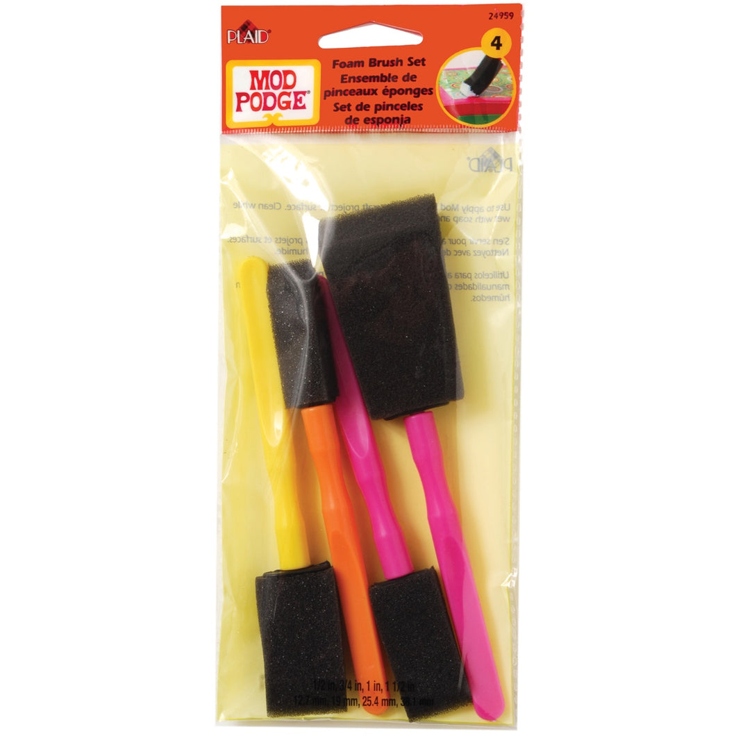 Mod Podge Foam Brush Set 4pk