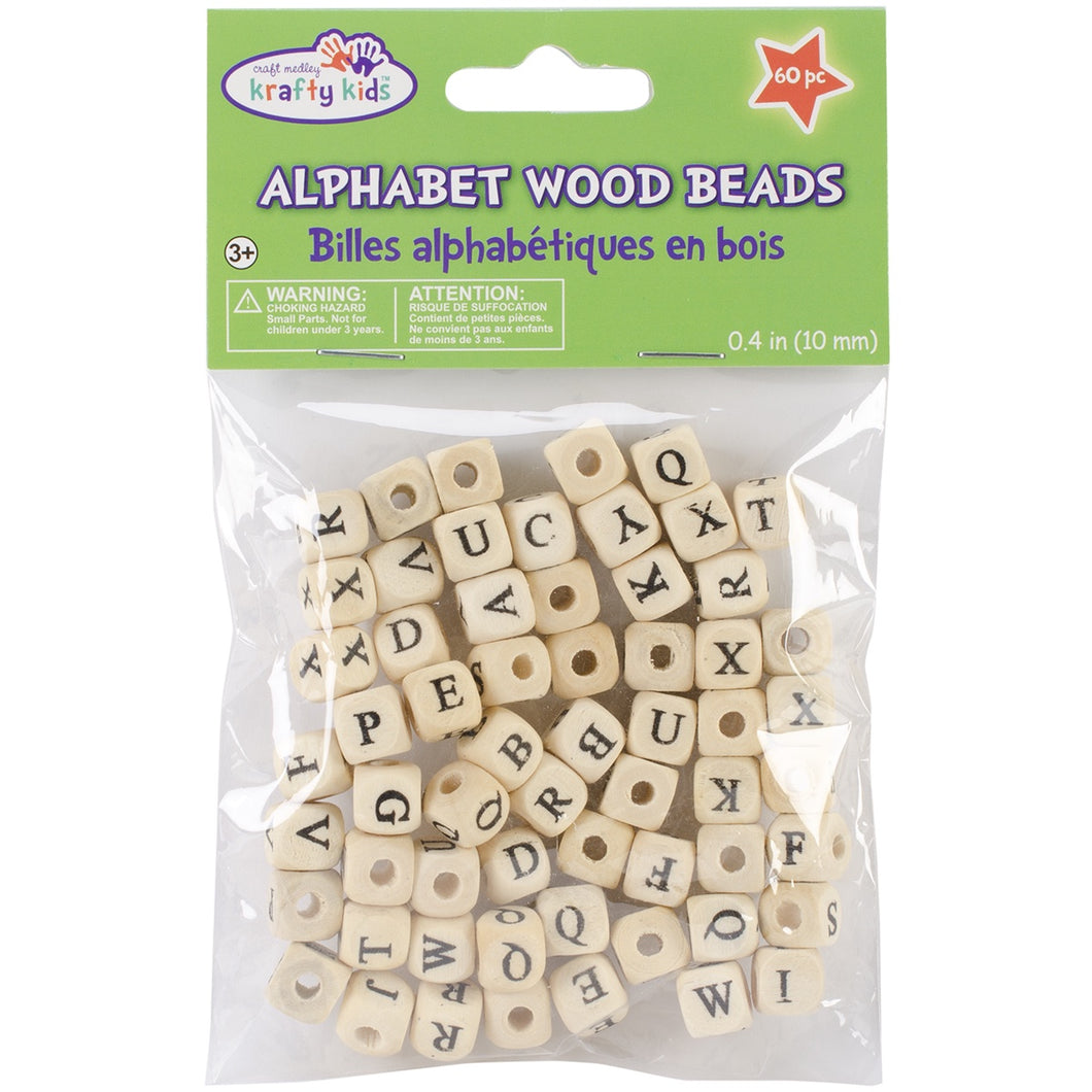 Wood Alphabet Beads