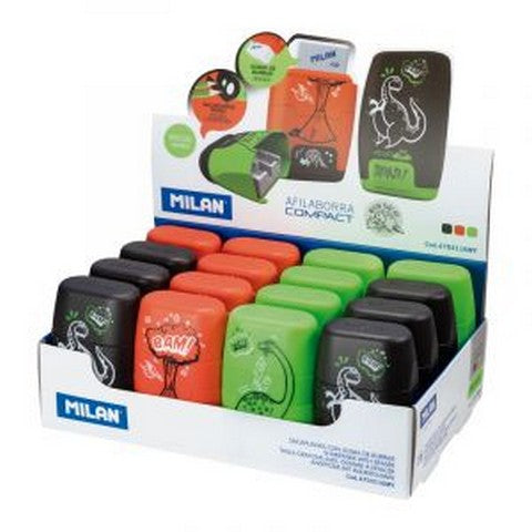 Milan 2 Hole Sharpener + Eraser
