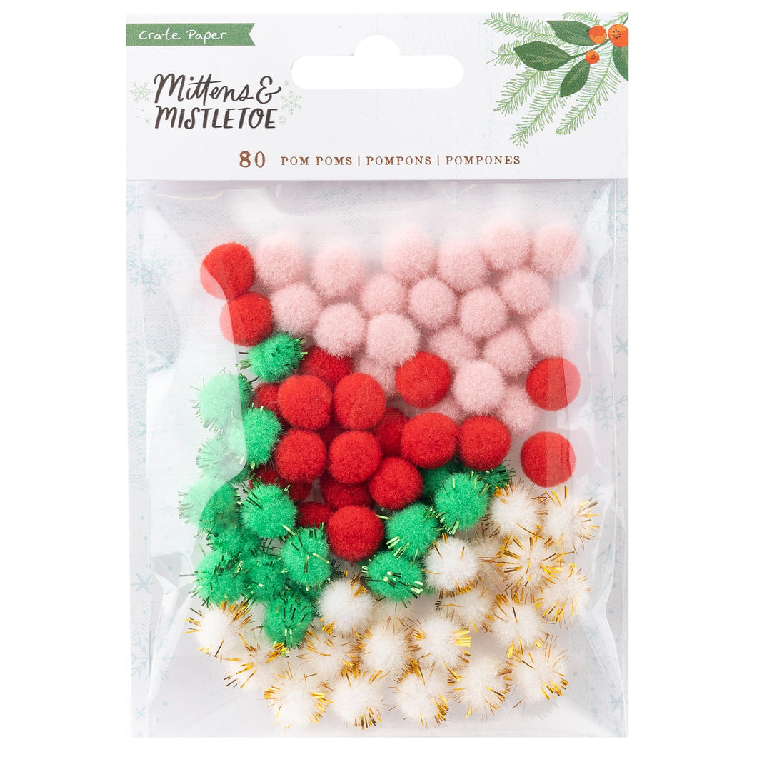 Mittens & Mistletoe Poms