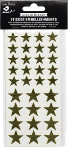 Little Birdie Golden Star Sticker Sheet 32/Pkg