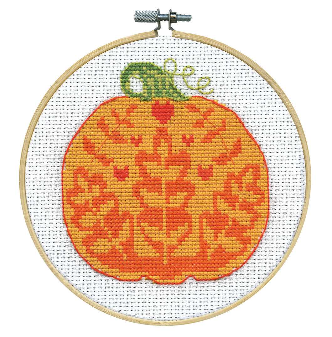 Pumpkin Cross Stitch 6in