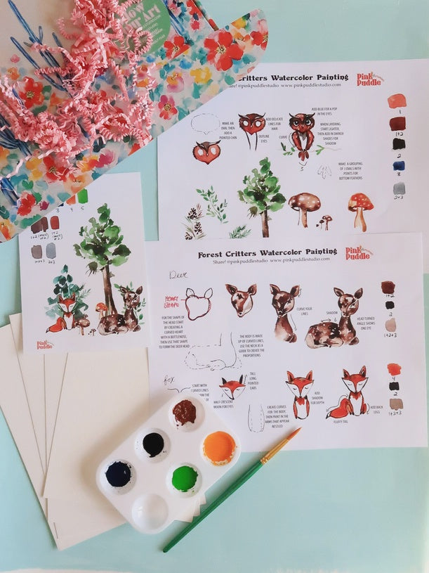 Forest Animals Watercolor Painting Kit