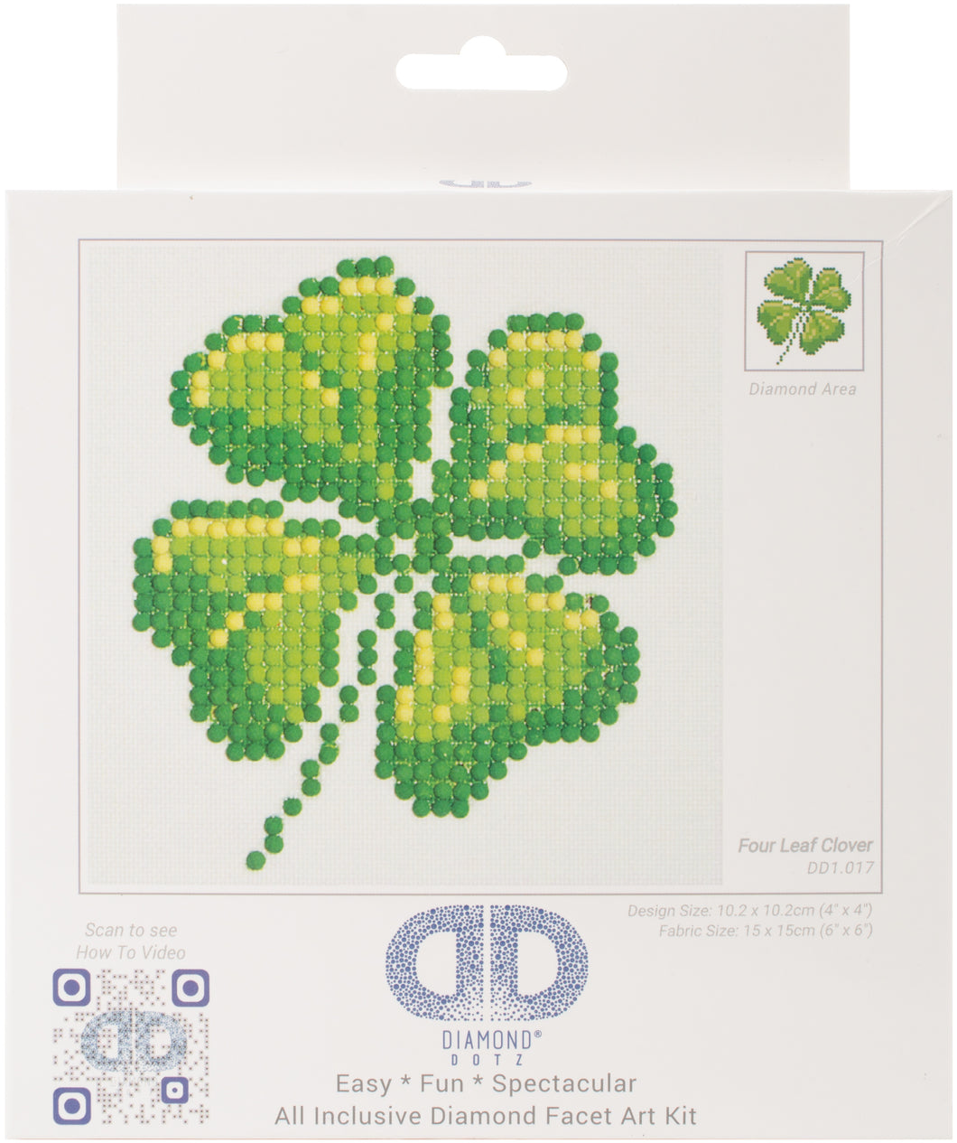 Diamond Dotz Diamond Art Kit 4inX4in-Four Leaf Clover