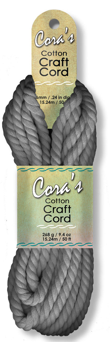 Cora's Cotton Cord 6mm Macrame White 50 feet