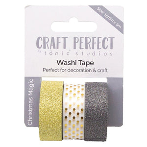 Craft Perfect Christmas Washi Tape 3pk