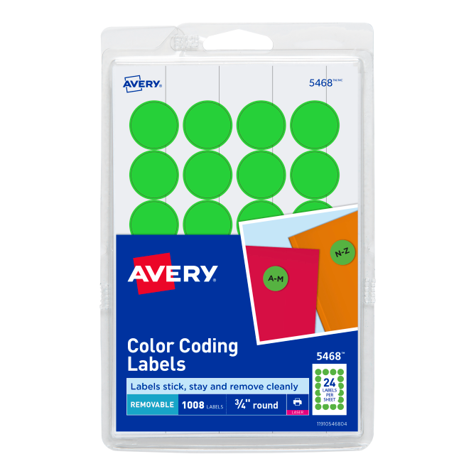 Avery Color Coding Dot Labels